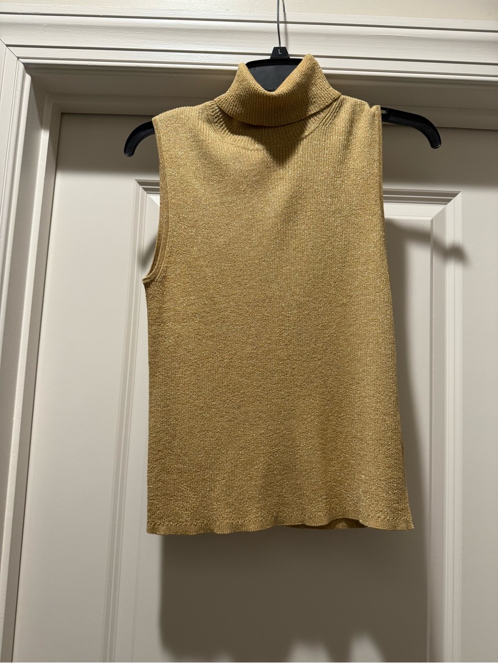 august silk Sleeveless Turtleneck Tank - Gold